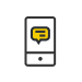 chat in cellphone icon